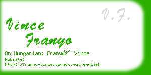 vince franyo business card